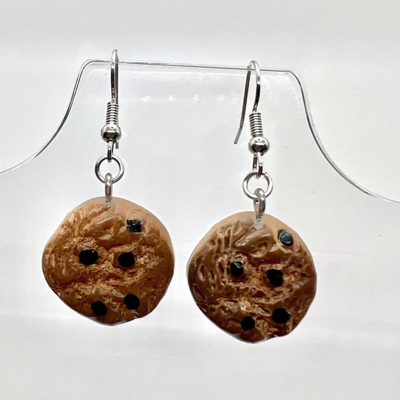 Chocolate Chip Cookie Earrings - Cafe Earrings - Food Earrings - Baker Earrings - Picture 1 of 10